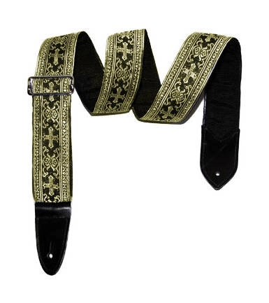 Cross Slider Nylon/Leather Strap - Gold Metallic