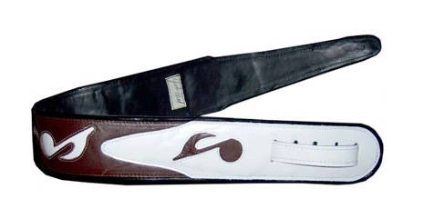 Jodi Head - Music Notes Leather Strap - Brown/White