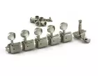 Kluson - L6 Tuner Set Oval Metal Buttons Double Line - Nickel