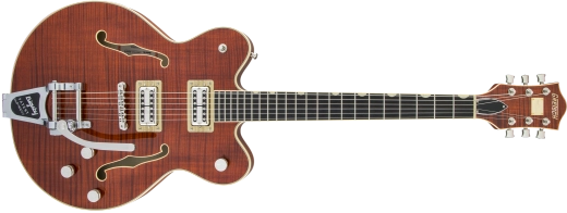 G6609TFM Player\'s Edition Broadkaster Double Cutaway with Bigsby, USA Full\'Tron Pickups, Tiger Flame Maple - Bourbon Stain