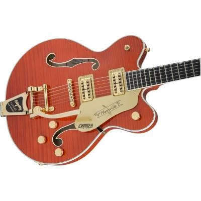 G6620TFM Player\'s Edition Nashville Center-Block Electric Guitar with Bigsby, Filter\'Tron Pickups, Tiger Flame Maple - Orange Stain