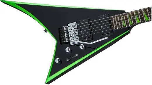 X Series Rhoads RRX24, Rosewood Fingerboard, Black/Neon Green Bevels