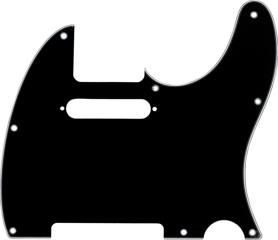 8-Hole Modern Telecaster Pickguard, 3-Ply - Black/White/Black