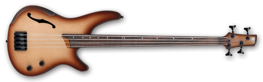 SR Bass Workshop Hollowbody - Natural Browned Burst Flat