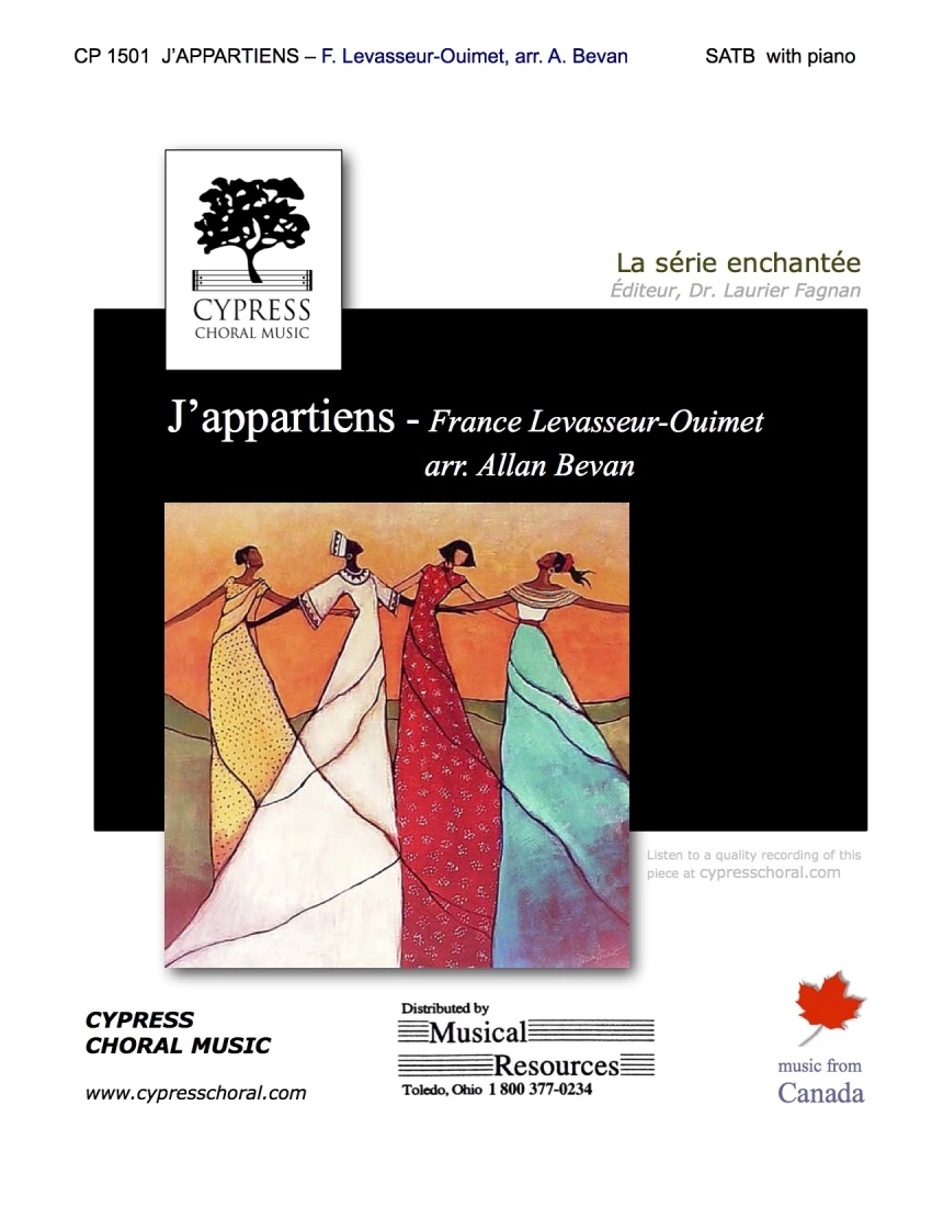 Jappartiens (I Belong) - Levasseur-Ouimet/Bevan - SATB
