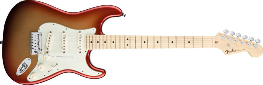 Fender American Deluxe Strat - Maple Neck In Sunset Metallic