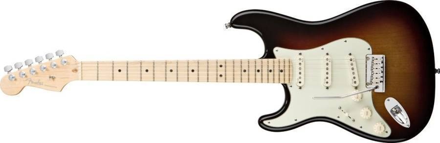 American Deluxe Left Handed Strat - Maple Neck in 3 Tone Sunburst