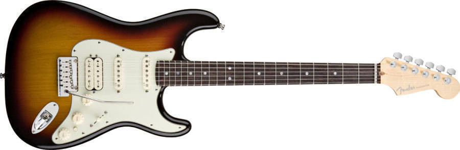 American Deluxe HSS Strat - Rosewood Neck in 3 Tone Sunburst