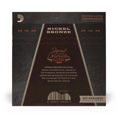 Nickel Bronze Acoustic Guitar Strings, Resophonic, 16-56