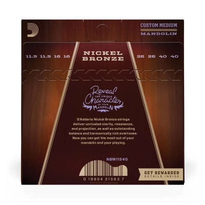 Nickel Bronze Mandolin String Set, Custom Medium, 11.5-40