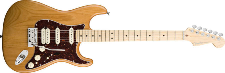 American Deluxe HSS Strat - Maple Neck in Amber
