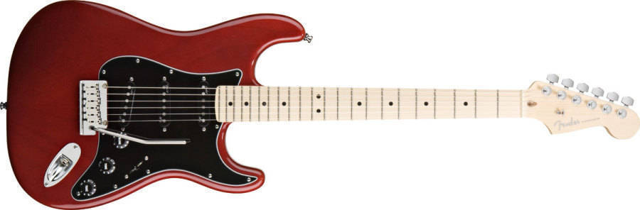 Fender American Deluxe Ash Strat - Maple Neck In Trans Red | Long