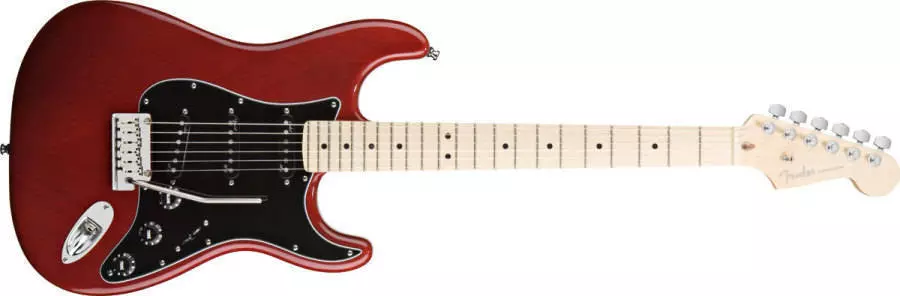 American Deluxe Ash Strat - Maple Neck in Trans Red