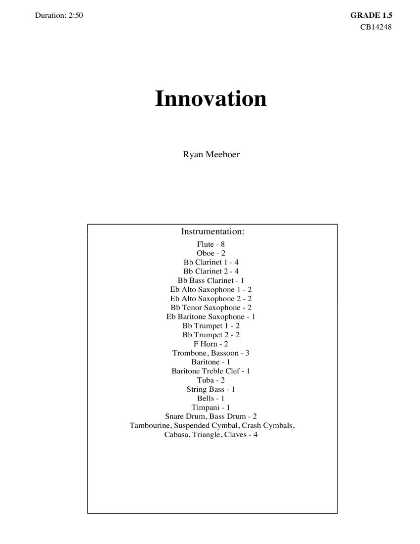 Innovation - Meeboer - Concert Band - Gr. 1.5