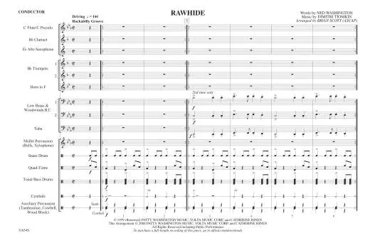 Rawhide - Tiomkin/Scott - Marching Band - Gr. 3