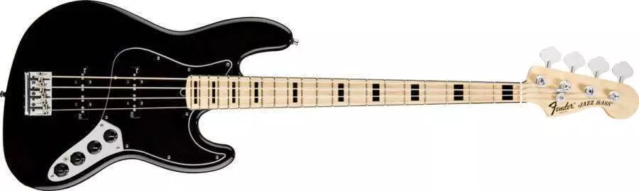 American Deluxe Jazz Bass - Maple Neck in Black