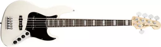 American Deluxe 5-String Jazz Bass - Rosewood Neck in Olympic White