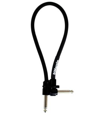 Pedalboard Cable, Straight to Right-Angle - Black, 12\'\'
