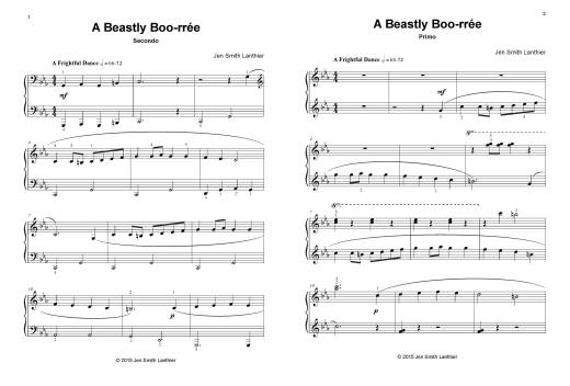 A Beastly Boo-rree - Lanthier - Piano Duet ( 1 Piano, 4 Hands)