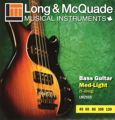 Medium Light 5 String Bass Strings 45-130