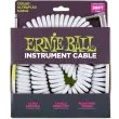 Ernie Ball - 30 Coiled Straight\/Angle Instrument Cable - White