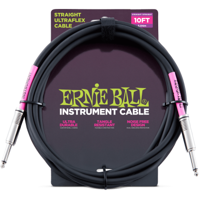 Ernie Ball - 10 Straight/Straight Instrument Cable - Black