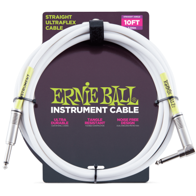 Ernie Ball - 10 Straight/Angle Instrument Cable - White