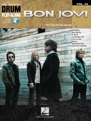 Hal Leonard - Bon Jovi: Drum Play-Along Volume 45 - Drum Set - Book/Audio Online
