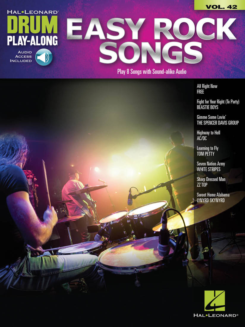 Easy Rock Songs: Drum Play-Along Volume 42 - Drum Set - Book/Audio Online