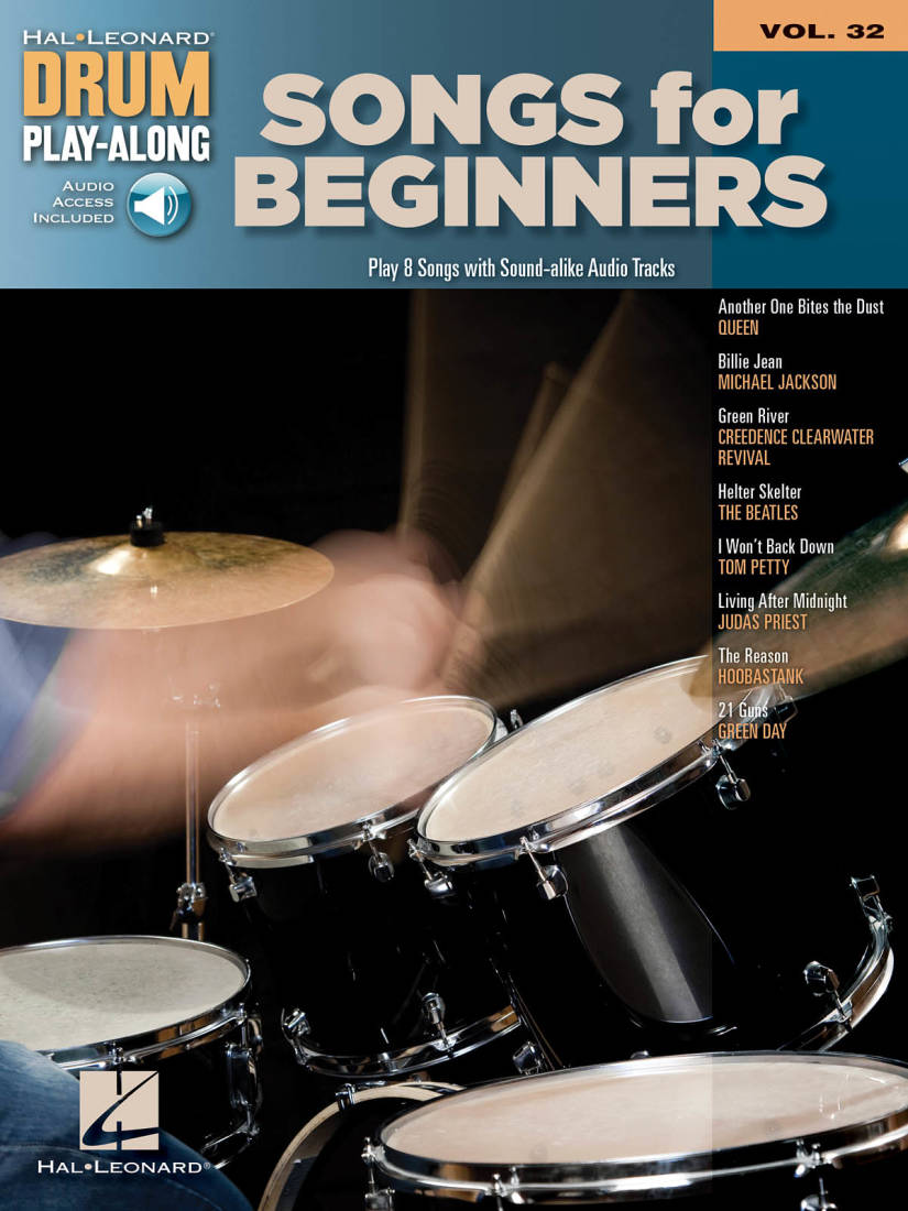 Songs for Beginners: Drum Play-Along Volume 32 - Drum Set - Book/Audio Online