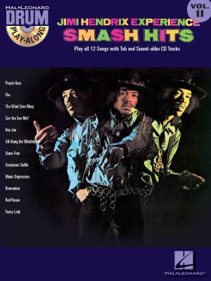 Hal Leonard - Jimi Hendrix Experience -- Smash Hits: Drum Play-Along Volume 11 - Drum Set - Book/CD