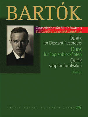 Editio Musica Budapest - Duets for Descant Recorders (from the Childrens and Female Choruses) - Bartok/Kerekfy - Book