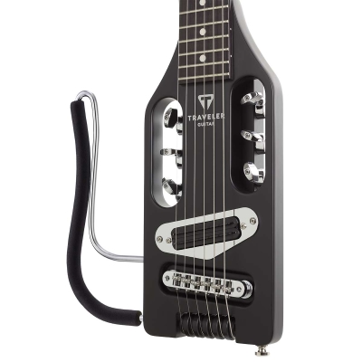 Ultra-Light Left-Handed Electric Travel Guitar - Black w/ Gig Bag