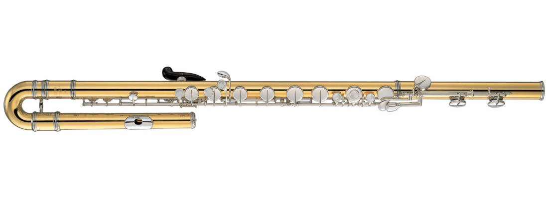 Bass Flute - Gold Brass with Silver-Plated Keys