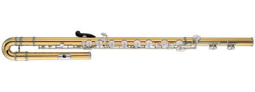 Yamaha Band - Bass Flute - Gold Brass with Silver-Plated Keys