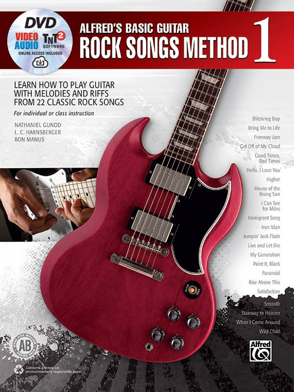 Alfred\'s Basic Guitar Rock Songs Method 1 - Gunod/Harnsberger/Manus - Book/DVD/Media Online