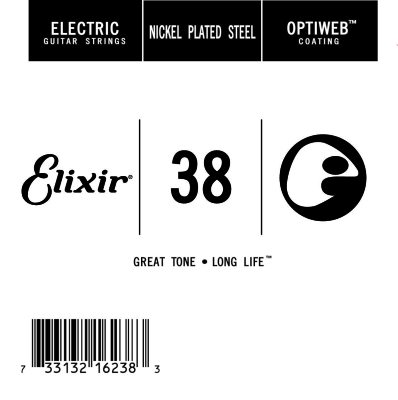 Elixir Strings - Single Electric Guitar String with OPTIWEB Coating (.038)