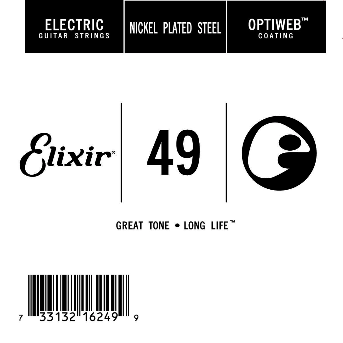 Single Electric Guitar String with OPTIWEB Coating (.049)