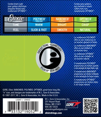 Electric Guitar Strings with OPTIWEB Coating, Light (.010-.046)