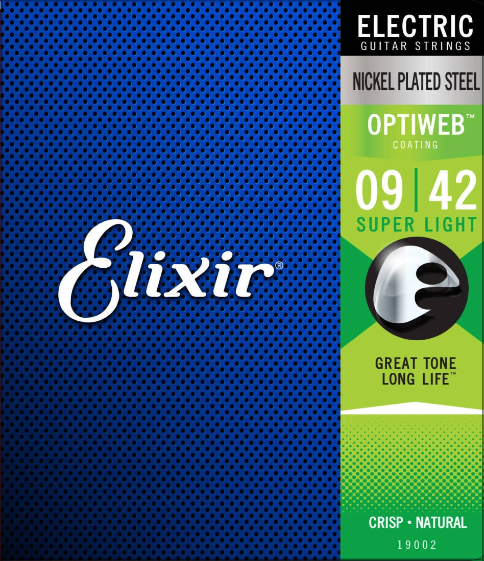 Electric Guitar Strings with OPTIWEB Coating, Super Light (.009-.042)