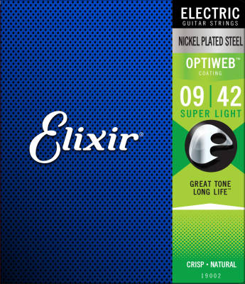Elixir Strings - Electric Guitar Strings with OPTIWEB Coating, Super Light (.009-.042)