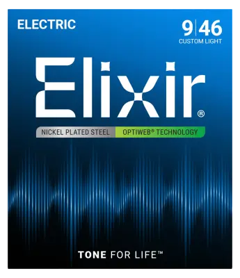 Elixir Strings - Electric Guitar Strings with OPTIWEB Coating, Custom Light (.009-.046)
