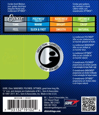 Electric Guitar Strings with OPTIWEB Coating, Medium (.011-.049)