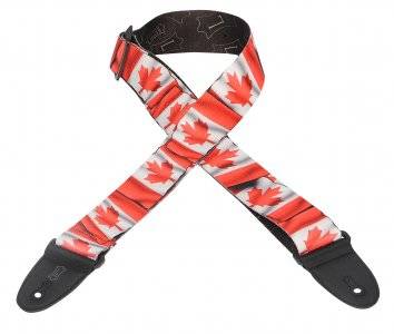 2 Inch Poly Guitar Strap with Canada Flags