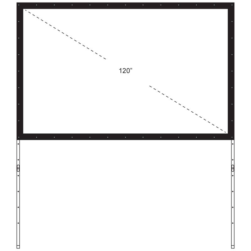 Portable 6x8\' (120\'\') Front & Rear Projection Screen with Flight Case