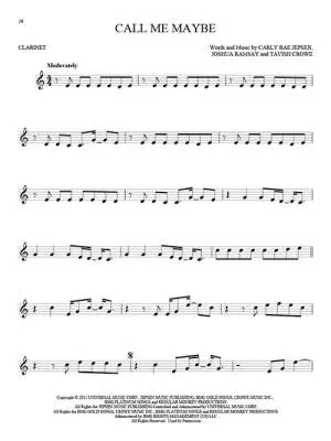 101 Hit Songs for Clarinet - Book
