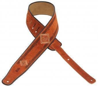 2.5 inch Suede Guitar Strap with Embroid & Print
