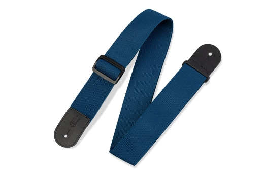 Levys - Polypropylene Guitar Strap with Leather Ends - Navy