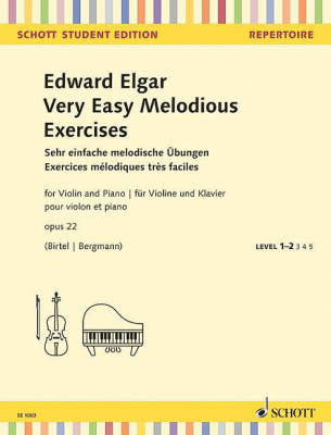 Very Easy Melodious Exercises Op. 22 - Elgar - Violin/Piano - Book