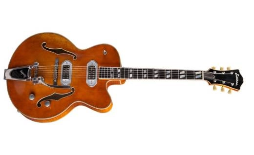 Hollowbody Electric Guitar w/TV Jones Filtertrons and Hardshell Case - Antique Amber Varnish
